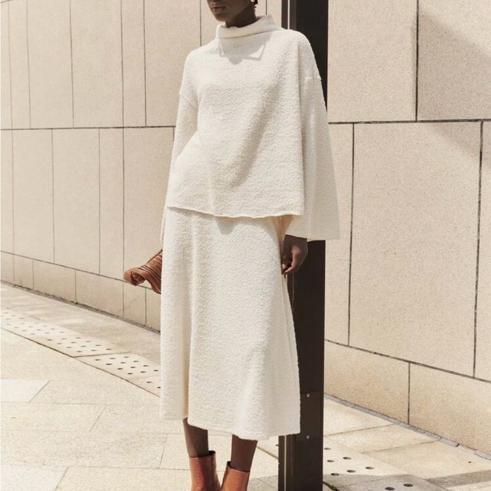 Elegant 2 piece Cream Skirt and sweater top